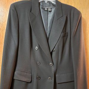 DKNY Women's Double Breasted Black Jacket Size 12 100% Wool
